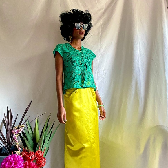 Vintage green lace blouse - Picture 1 of 4